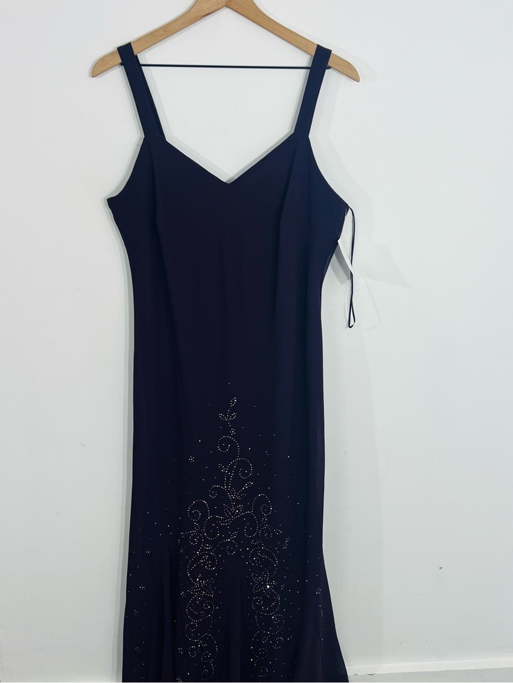 R&M Richards 2 Pc Maxi Eggplant Dress Set Made In USA Sheer NEW Size 16 Chiffon - Picture 7 of 13